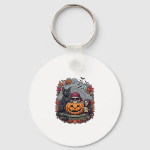 Porte-clés Citrouille de Halloween Chat Crâne Faucheuse Autom