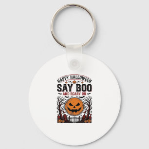 Porte-clés Citrouille d'Halloween dit Boo Épouvantable Vintag