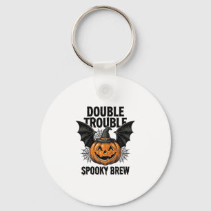 Porte-clés Citrouille d'Halloween Sorcière Double Trouble Vin