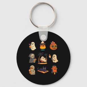 Porte-clés Citrouille fantôme d'été Halloween Éffrayant été T