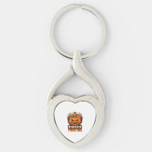 Porte-clés Citrouille Folle Halloween Dessin de Gravure Vinta