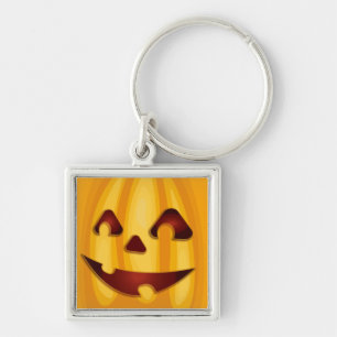 Porte-clés Citrouille sculpté souriant design Halloween