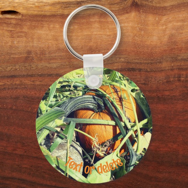 Porte-clés Citrouille Sur La Vine Nature Personnalisée (Recto)