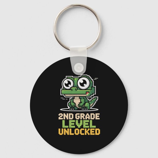 Porte-clés Ck To School 2nd Grade Lizard Gamer Second Level U (Recto)