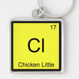 Porte-clés Cl - Symbole de l'élément de chimie amusant de pou