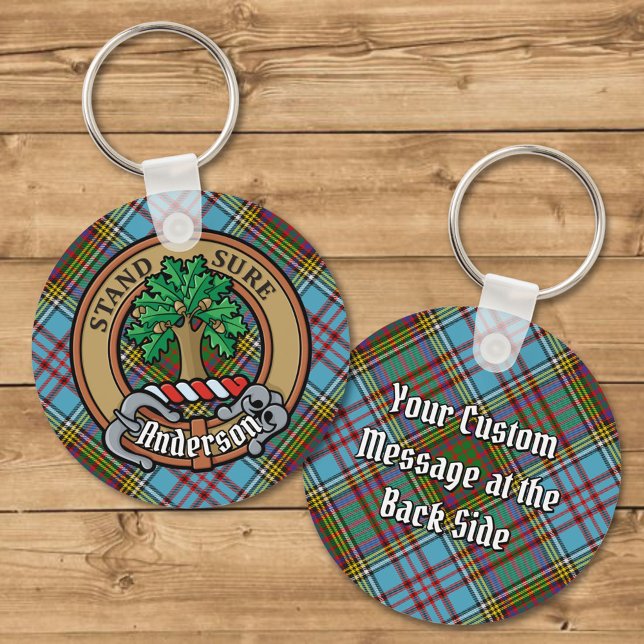 Porte-clés Clan Anderson Crest sur Tartan (Créateur téléchargé)