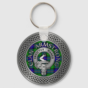 Porte-clés Clan Armstrong Crest & Tartan Knot