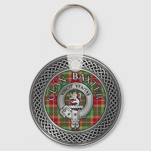 Porte-clés Clan Baxter Crest & Tartan Knot