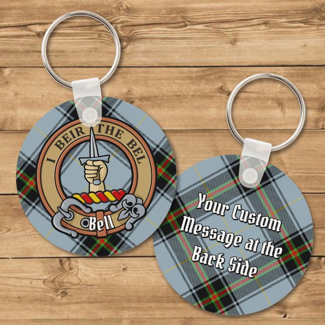 Porte-clés Clan Bell Crest sur Tartan (Créateur téléchargé)