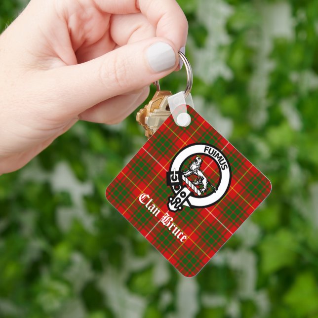 Porte-clés Clan Bruce Crest Tartan Custom (main)