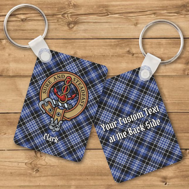 Porte-clés Clan Clark Crest sur Tartan Porte - clé (Créateur téléchargé)