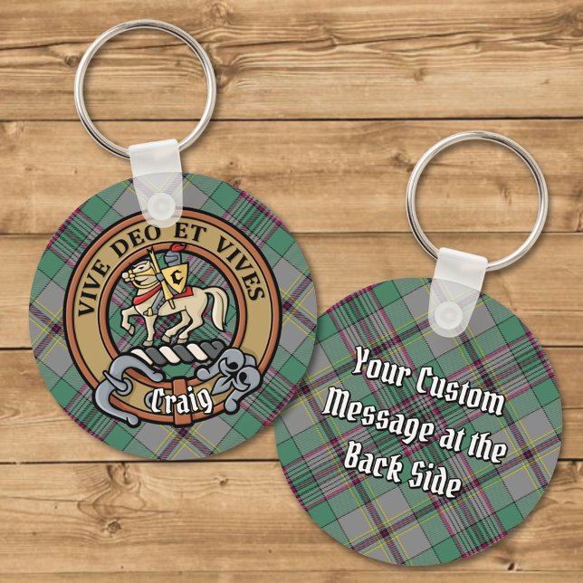 Porte-clés Clan Craig Crest sur Tartan (Créateur téléchargé)
