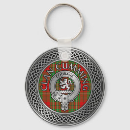 Porte-clés Clan Cumming Crest & Tartan Knot Porte - clé
