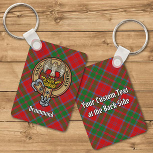 Porte-clés Clan Drummond Crest sur Tartan