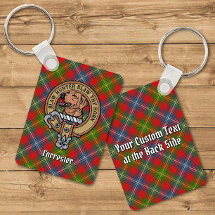 Porte-clés Clan Forrester Crest sur Tartan