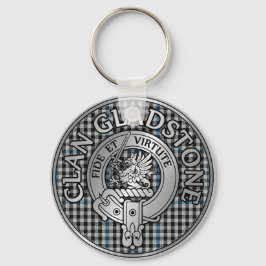 Porte-clés Clan Gladstone Crest & Tartan