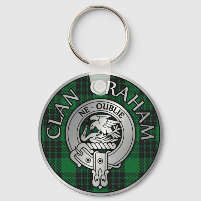 Porte-clés Clan Graham Crest & Tartan (Recto)