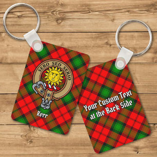 Porte-clés Clan Kerr Crest sur Tartan