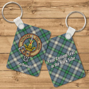 Porte-clés Clan MacDowall Crest sur Tartan