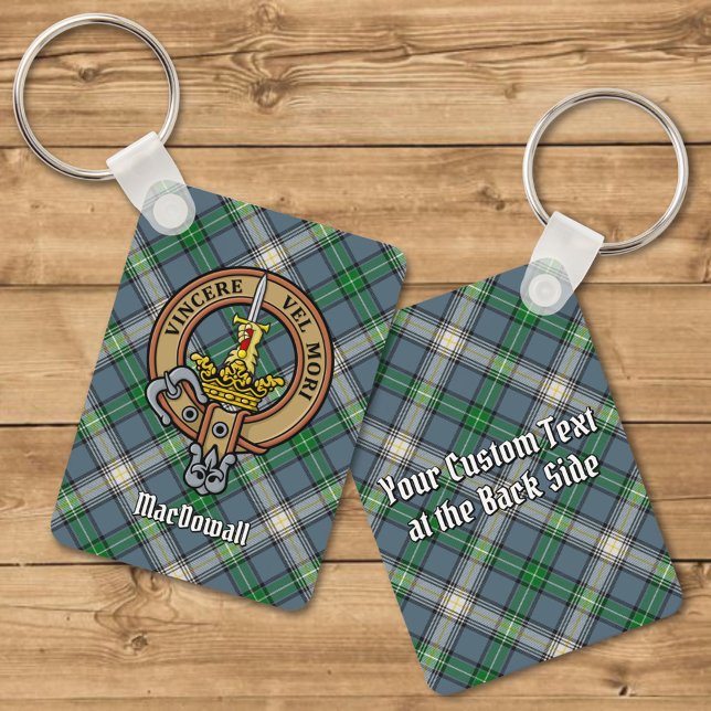 Porte-clés Clan MacDowall Crest sur Tartan (Créateur téléchargé)