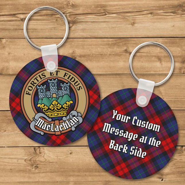 Porte-clés Clan MacLachlan Crest sur Tartan (Créateur téléchargé)
