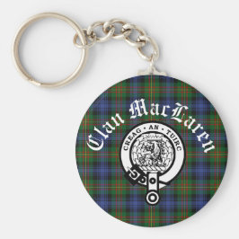 Porte-clés Clan MacLaren Crest Badge & Tartan personnalisable