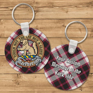 Porte-clés Clan MacPherson Crest sur la chasse Tartan