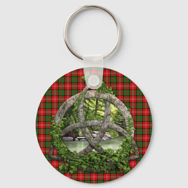 Porte-clés Clan Nesbitt Tartan Trinity celtique (Recto)
