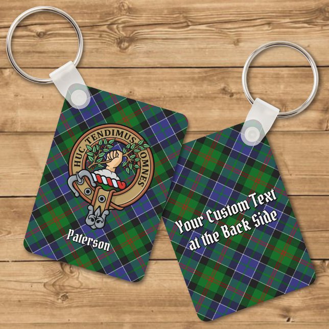 Porte-clés Clan Paterson Crest sur Tartan (Créateur téléchargé)