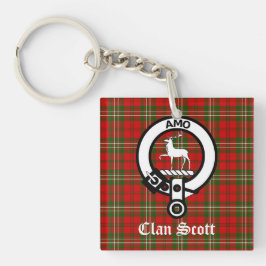 Porte-clés Clan Scott Crest Badge et Tartan