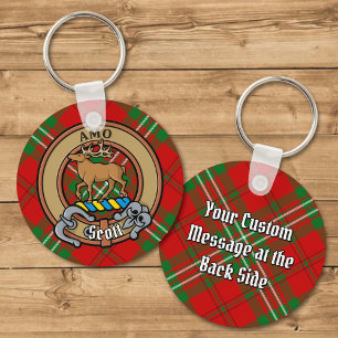 Porte-clés Clan Scott Crest sur Red Tartan