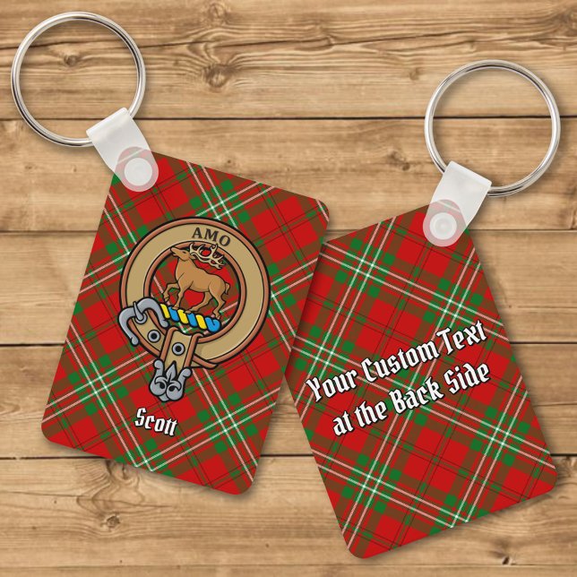 Porte-clés Clan Scott Crest sur Red Tartan Porte - clé (Créateur téléchargé)