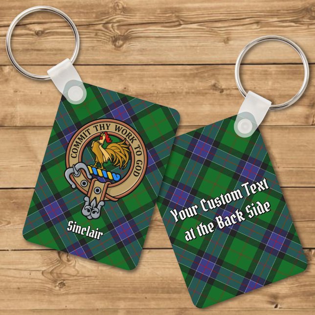 Porte-clés Clan Sinclair Crest sur la chasse Tartan (Créateur téléchargé)