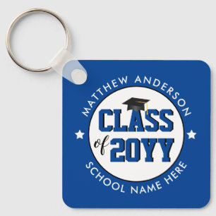 Porte-clés Classe Bleue Élégante de 2021 Graduate Graduate