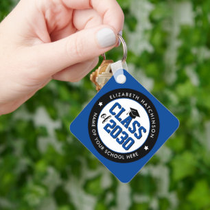 Porte-clés Classe Bleue Élégante de 2023 Graduate Graduate