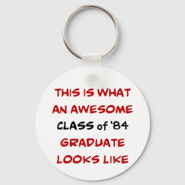 Porte-clés classe de 1984 diplômé, génial (Recto)