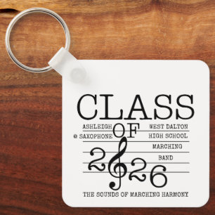 Porte-clés Classe de 2026 Marching Band Graduate Inspirationa
