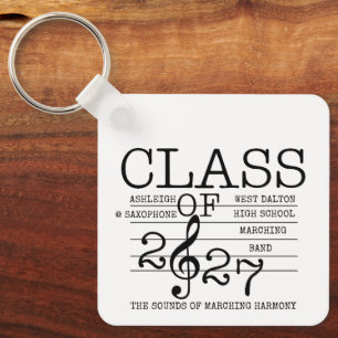 Porte-clés Classe de 2027 Marching Band Graduate Inspirationa