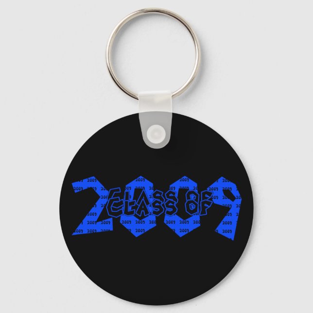 Porte-clés Classe de diplôme de 2009 Bleu et Noir (Recto)
