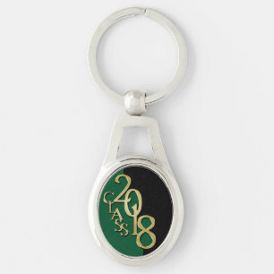 Porte-clés Classe de Graduation 2018 Gold, Green et Black