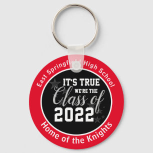 Porte-clés Classe de lycée personnalisée rouge de 2023