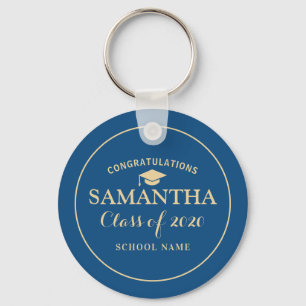 Porte-clés Classe personnalisée de 2020 Graduation Blue Sunli