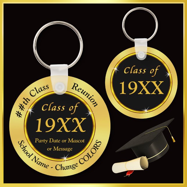 Porte-clés Classe personnalisée Porte - clés de réunion, tout (Cheap class reunion gifts. Class reunion favors. 50th class reunion ideas. 40th high school reunion.)
