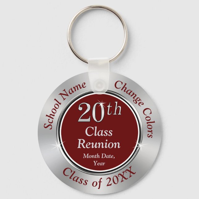 Porte-clés Classe Reunion 20 ans Cadeaux Faveurs Bourgogne, A (Recto)