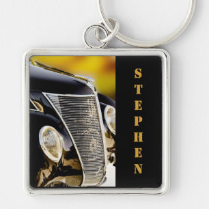 Porte-clés Classic Car Black Tie and Tails with Name