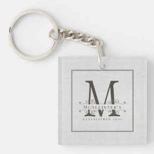 Porte-clés Classic Monogramme Linge Famille Etablissez l'ann