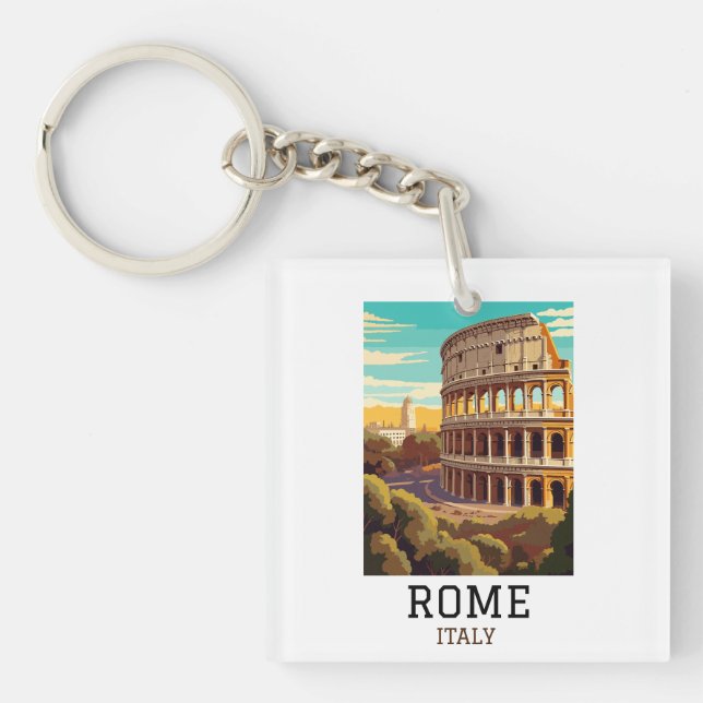 Porte-clés Classic Rome Italie Colisée Historique (Devant)