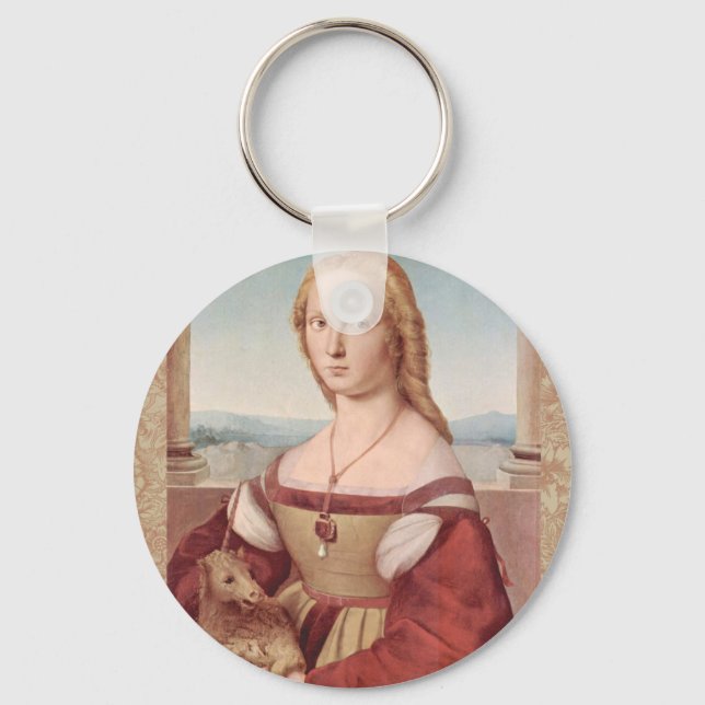 Porte-clés Classique Raphael Lady et Unicorn (Recto)