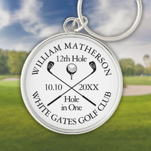 Porte-clés Classique trou en un de golf personnalisé moderne