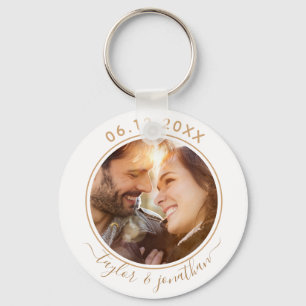 Porte-clés Classy Gold Chic Moderne Mariage Photo personnalis